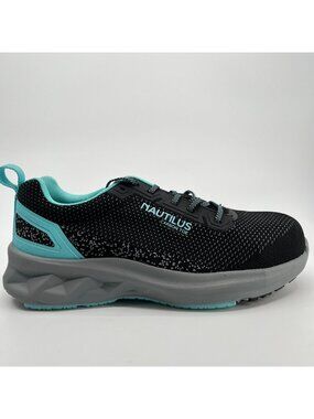 Nautilus Springwater Womens Size 8 Black Blue Composite Toe Safety Work Shoes
